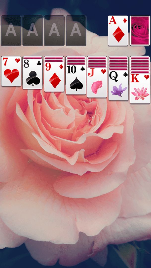 Screenshot of Solitaire Purple Rose Theme