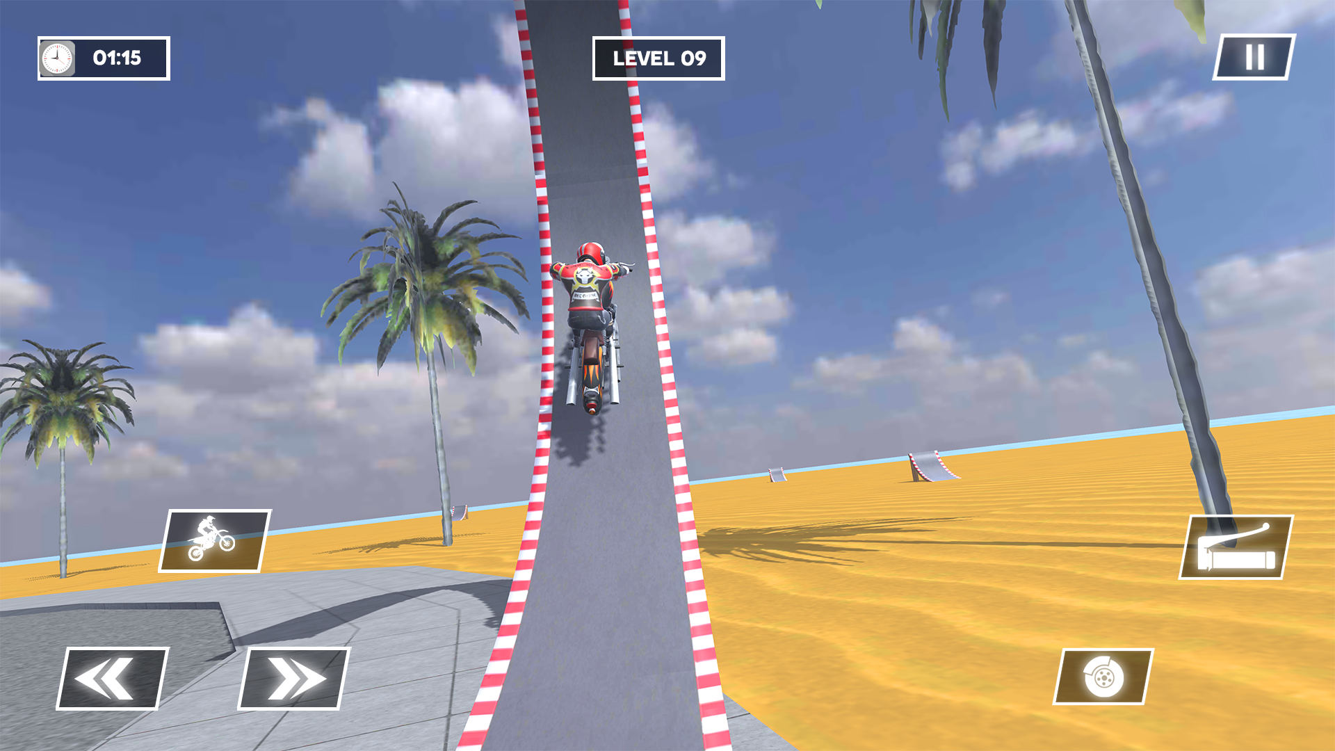 Captura de Tela do Jogo Wheelie Moto Stunt Racing Game