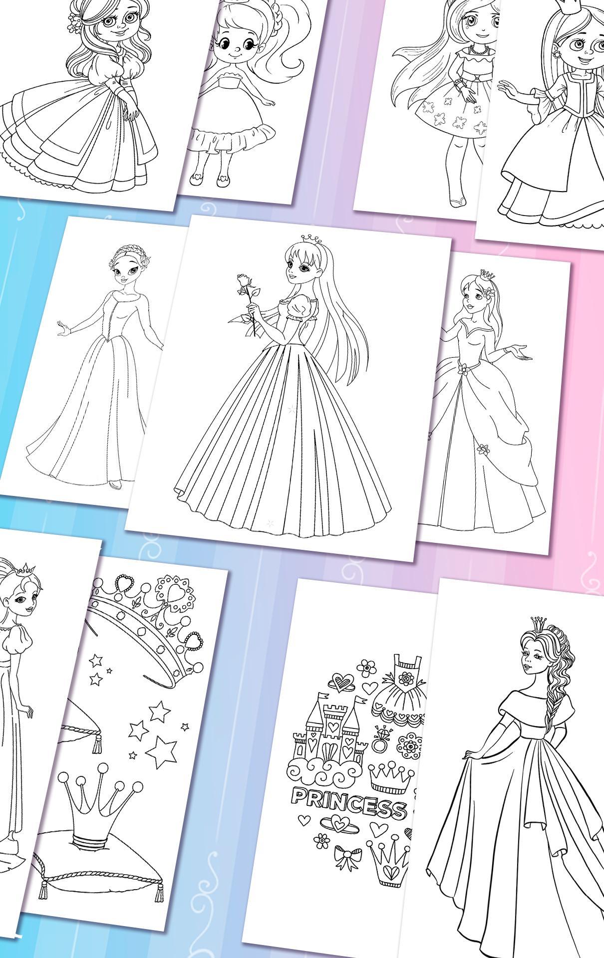 Screenshot of Princess Coloring Pages
