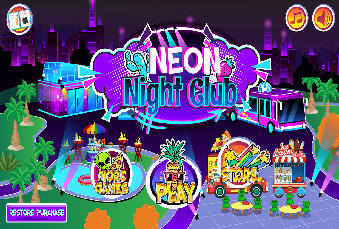 Screenshot 1 of My Pretend Neon Night Club - 키즈 댄스 게임 무료 1.8
