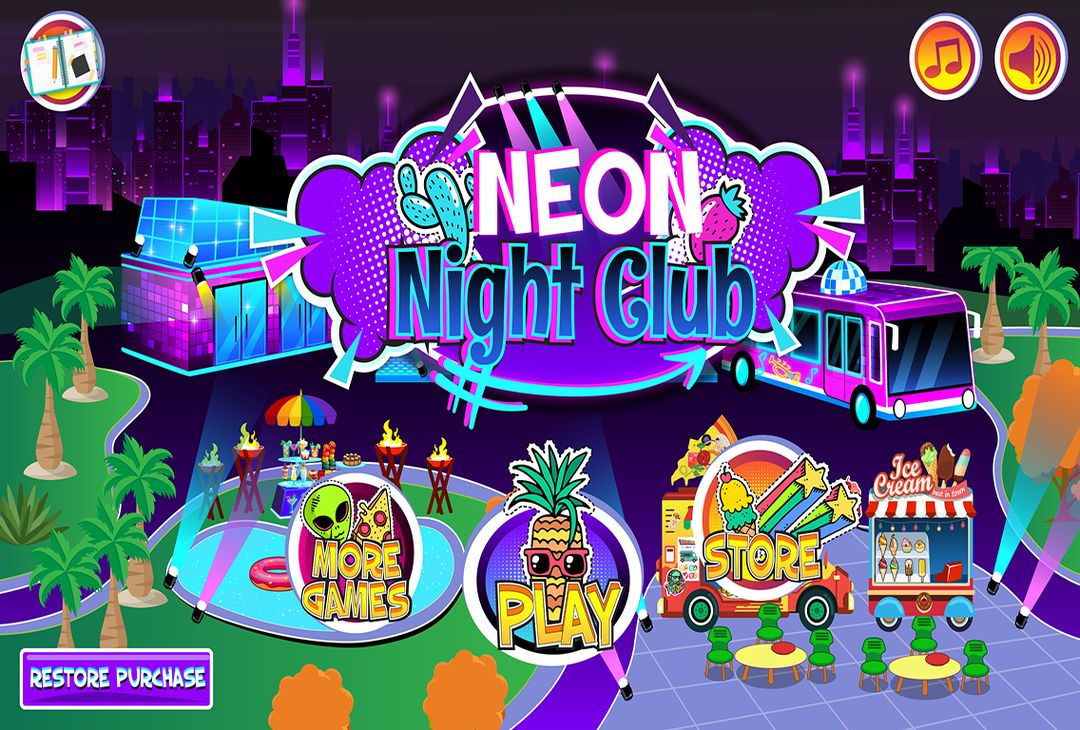 My Pretend Neon Night Club - Kids Dance Games FREE screenshot game