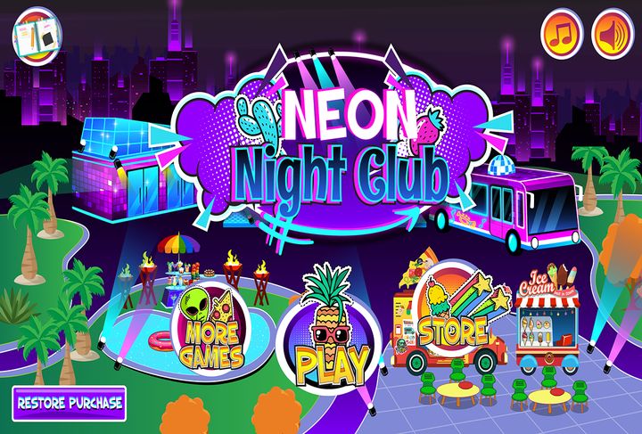 Screenshot 1 of My Pretend Neon Night Club - Kids Dance Games အခမဲ့ 1.8