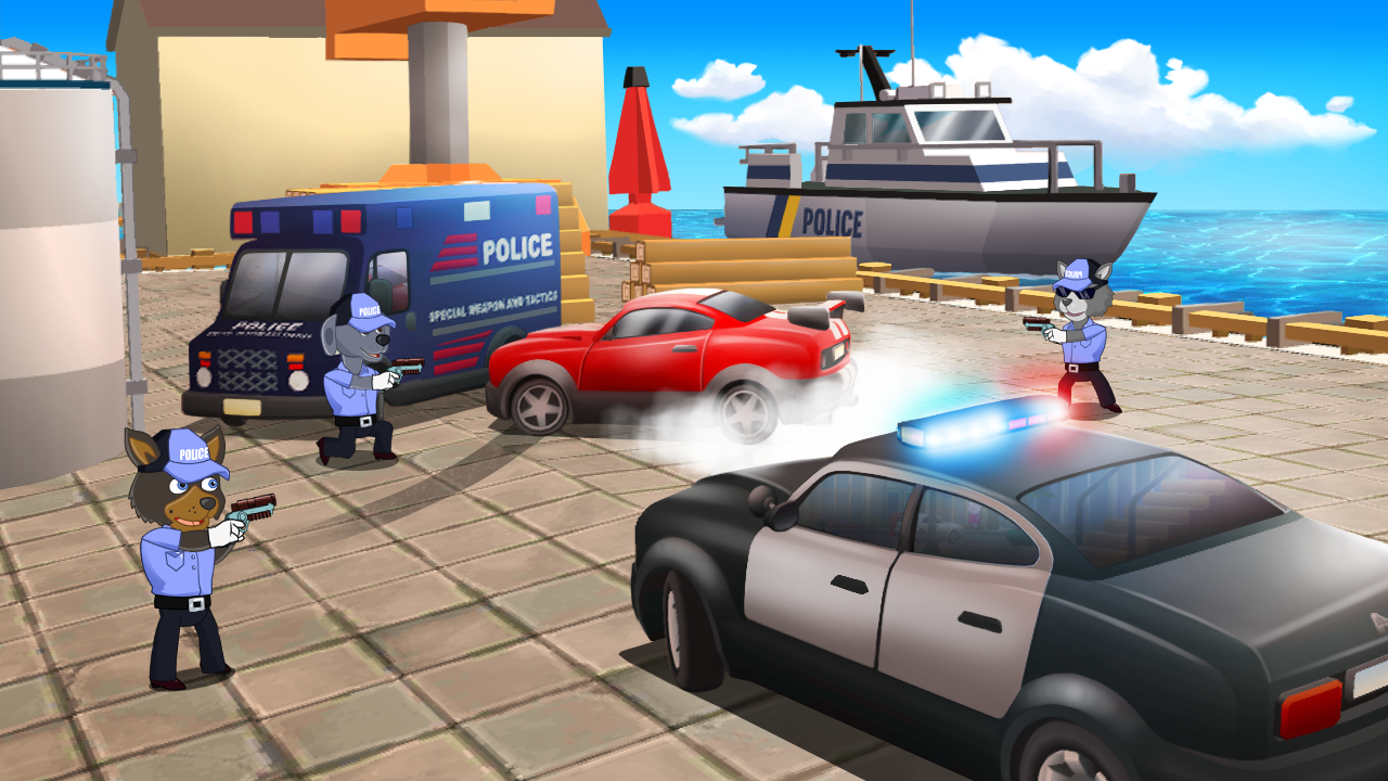 Kids racing. Puppy patrol Game Screenshot