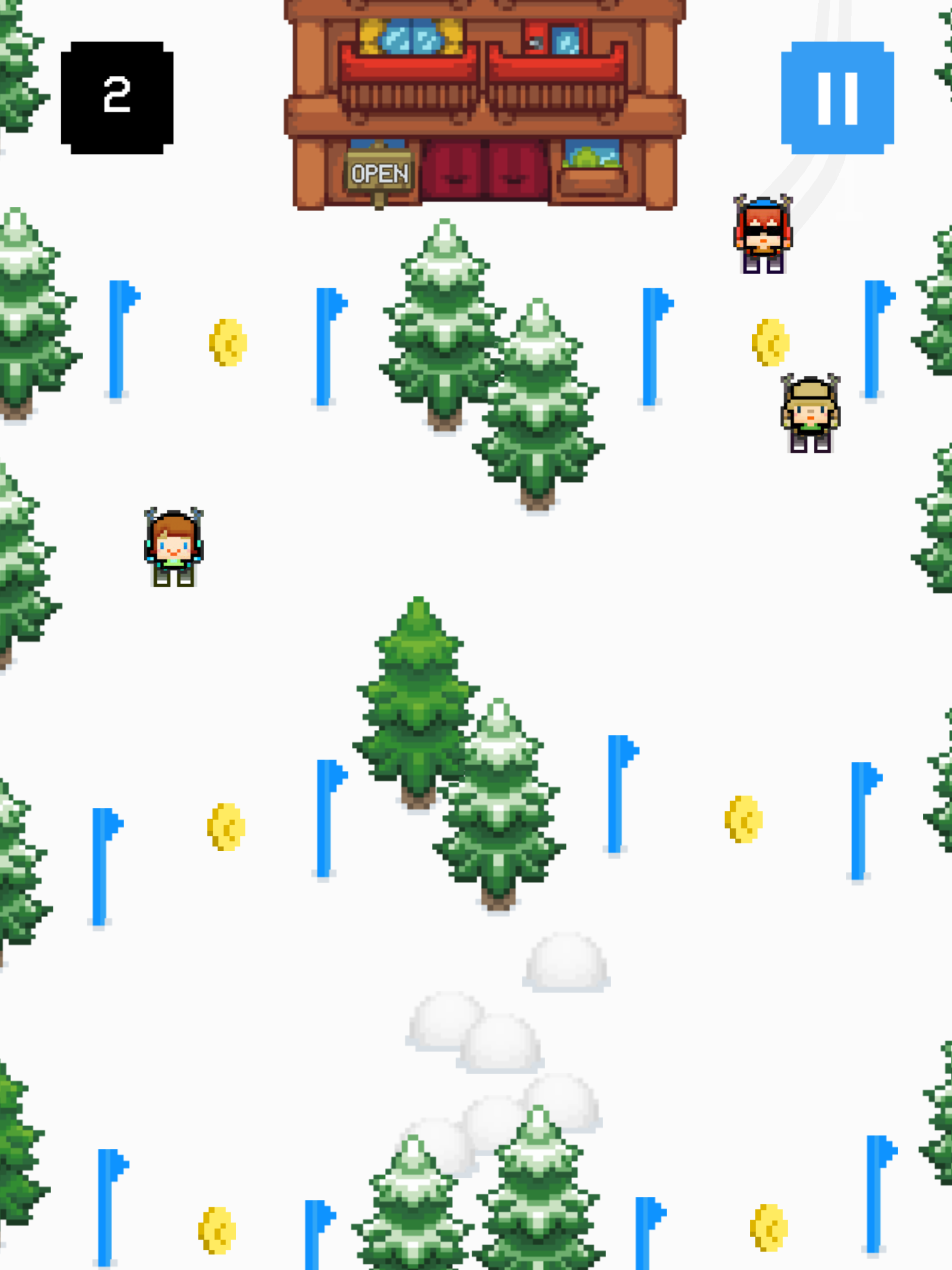 Slippy Slopes Extreme Ski Race Game Screenshot