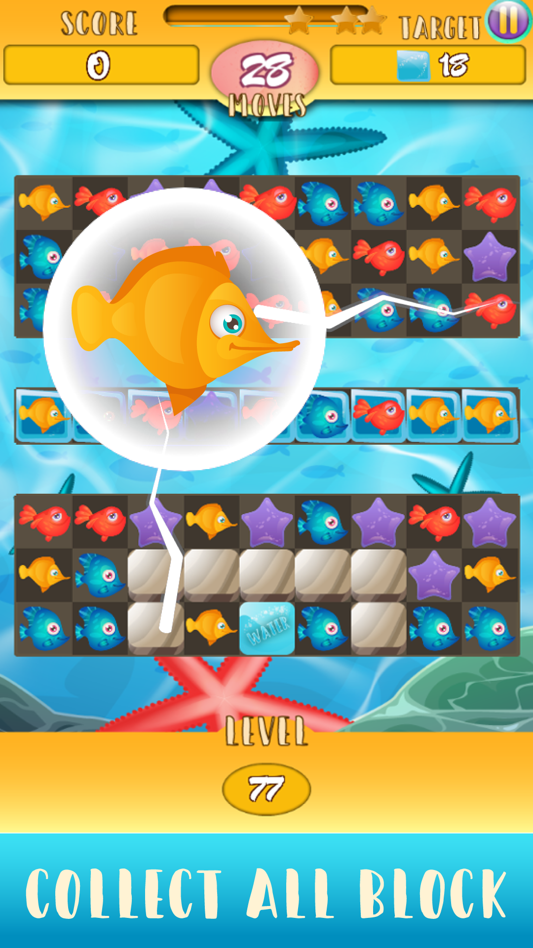 Fish Adventure - Mermaid Match 3 Connect Game Screenshot