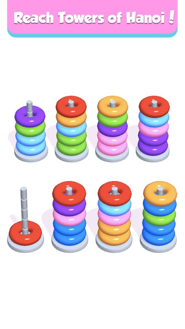 Hoop Stack - Color Puzzle Game ภาพหน้าจอเกม