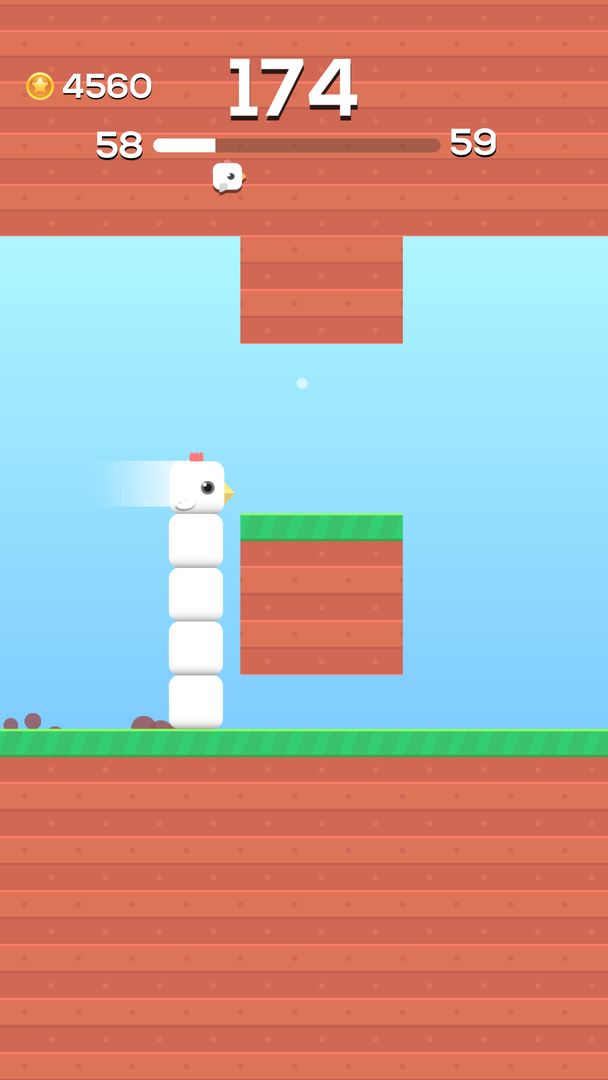 Screenshot of Square Bird - Flappy Chicken