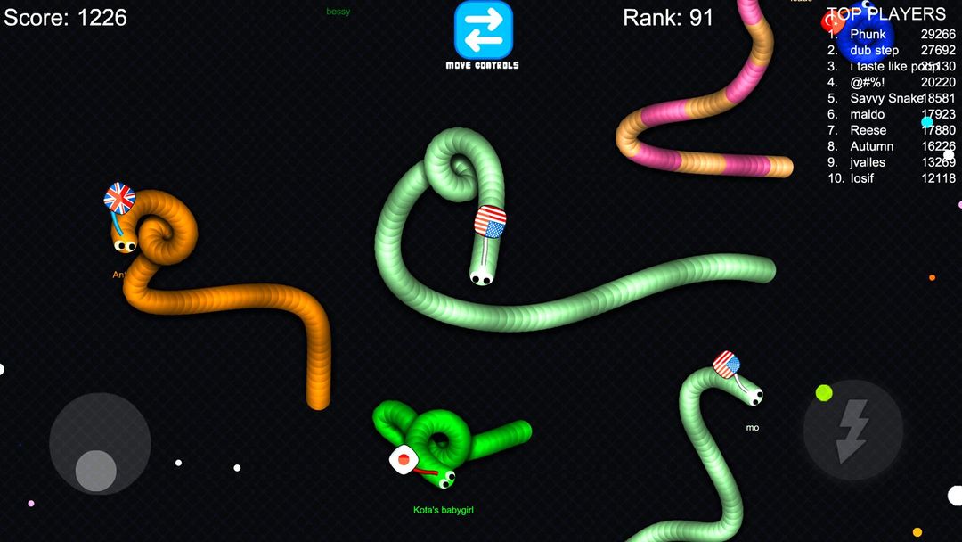 Slink.io - 뱀 게임 게임 스크린 샷