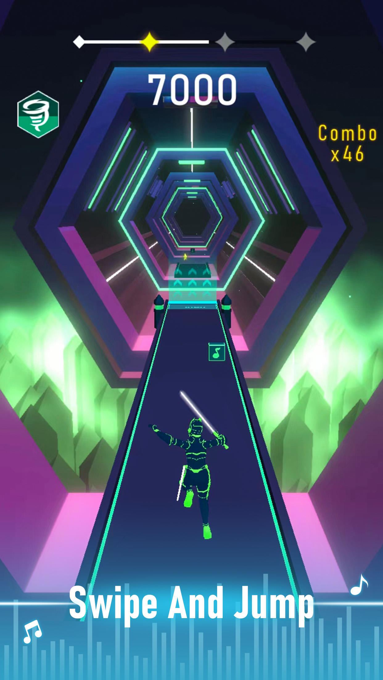 Captura de Tela do Jogo Music Blade: EDM Rhythm Runner