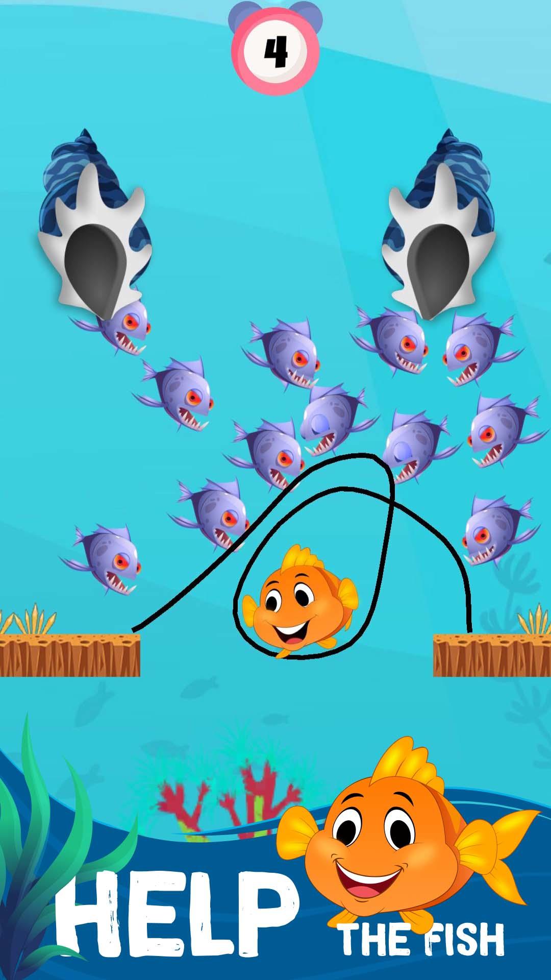 Cuplikan Layar Game Save The Fish - Draw Line