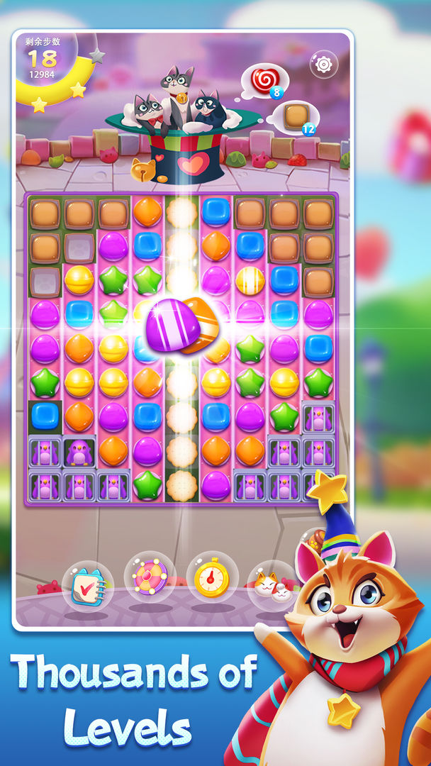 Candy Cat: Match 3 candy games screenshot game