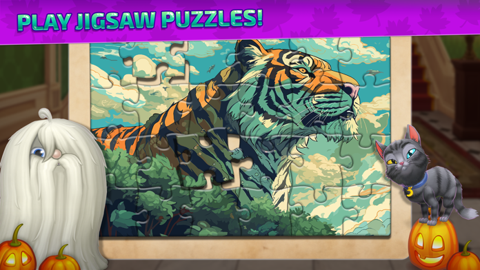 Jigsaw Puzzle Halloween Decor ภาพหน้าจอเกม