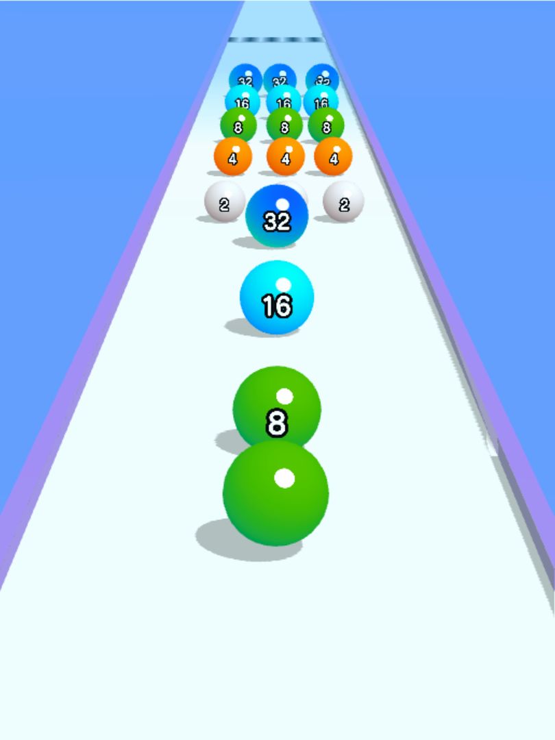 Screenshot of Ball Run 2048: merge number
