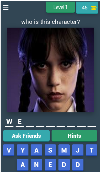 Screenshot of 2023 + Wednesday Addams Quiz