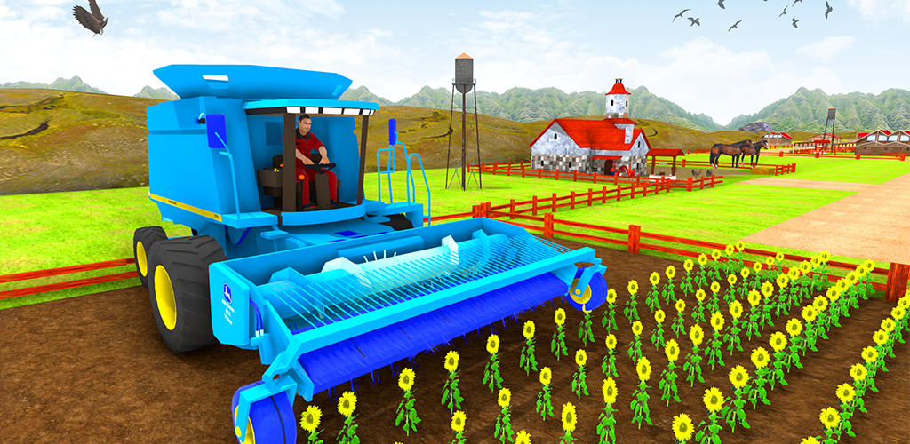 Jogo de simulador de agricultura com máquinas agrícolas caras
