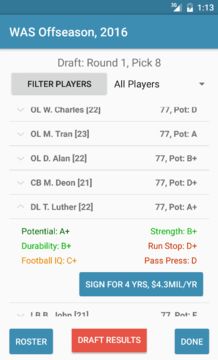 Pro Football Coach Game Screenshot