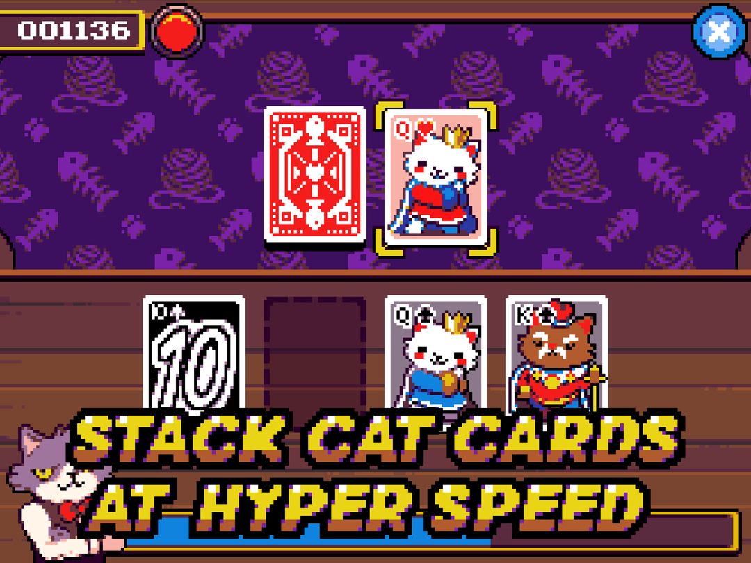 Screenshot of Cat Stacks Fever: endless speed card game