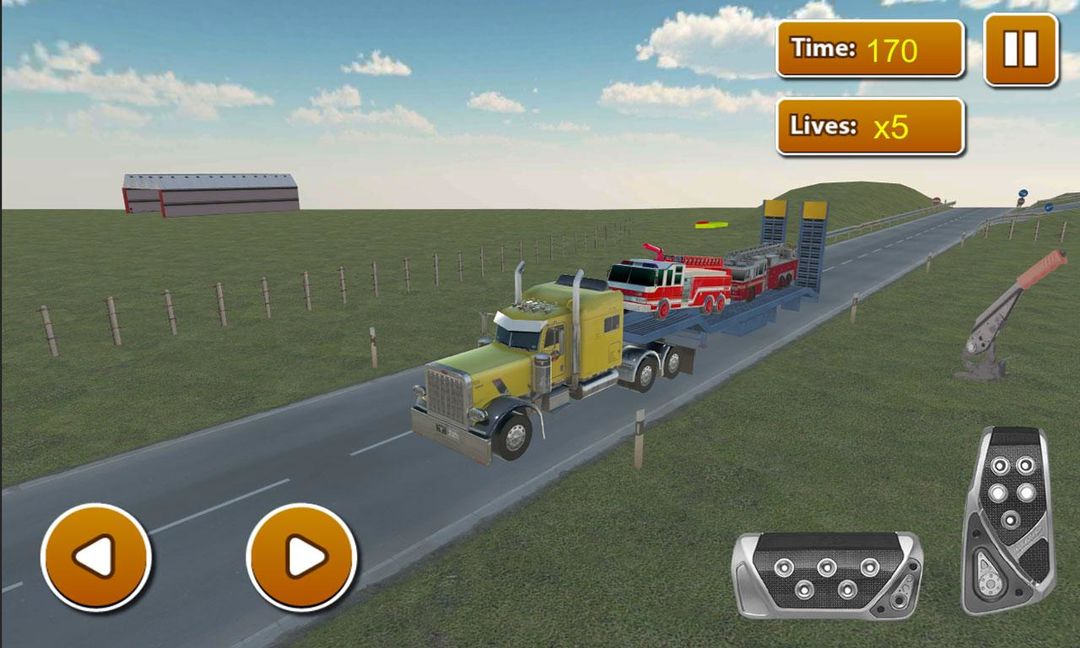 Firefighter Car Transporter 3D screenshot game