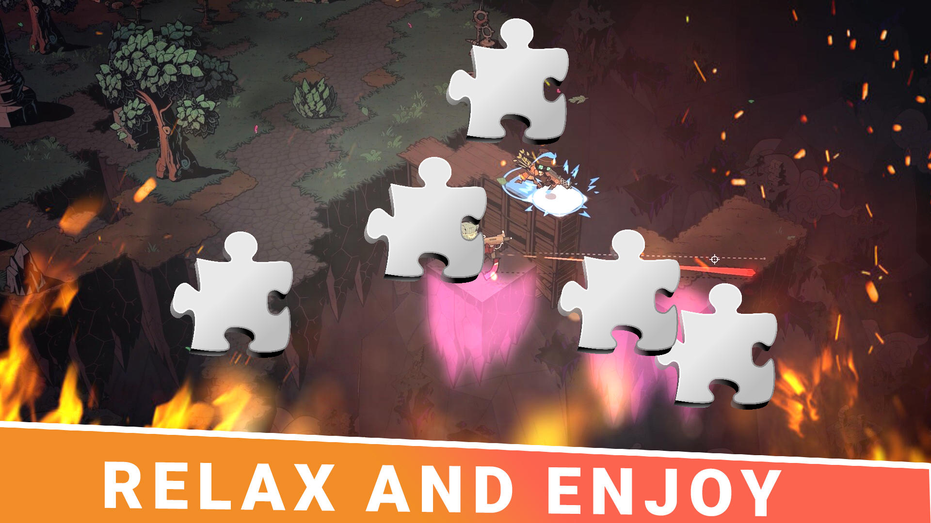 Screenshot of wizard with a gun jigsaw