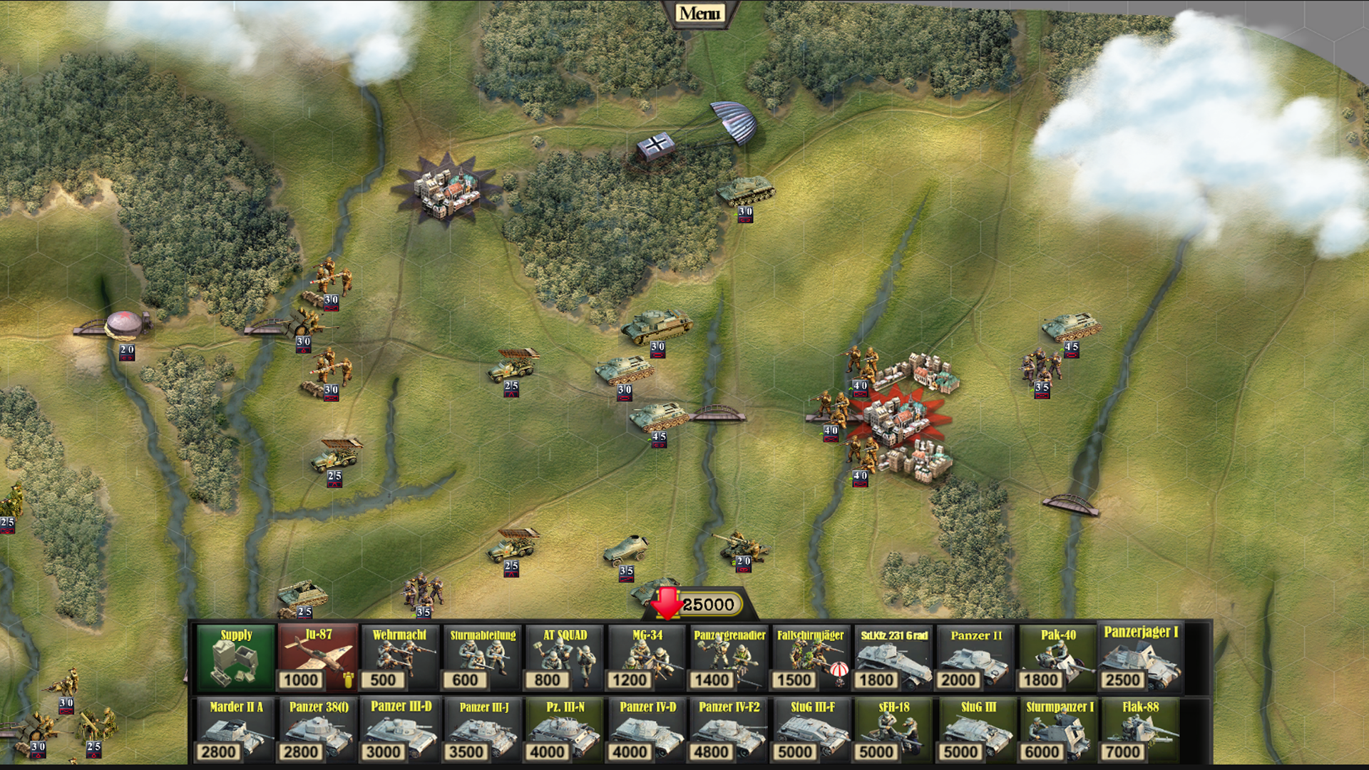 Screenshot of Frontline: Panzers & Generals