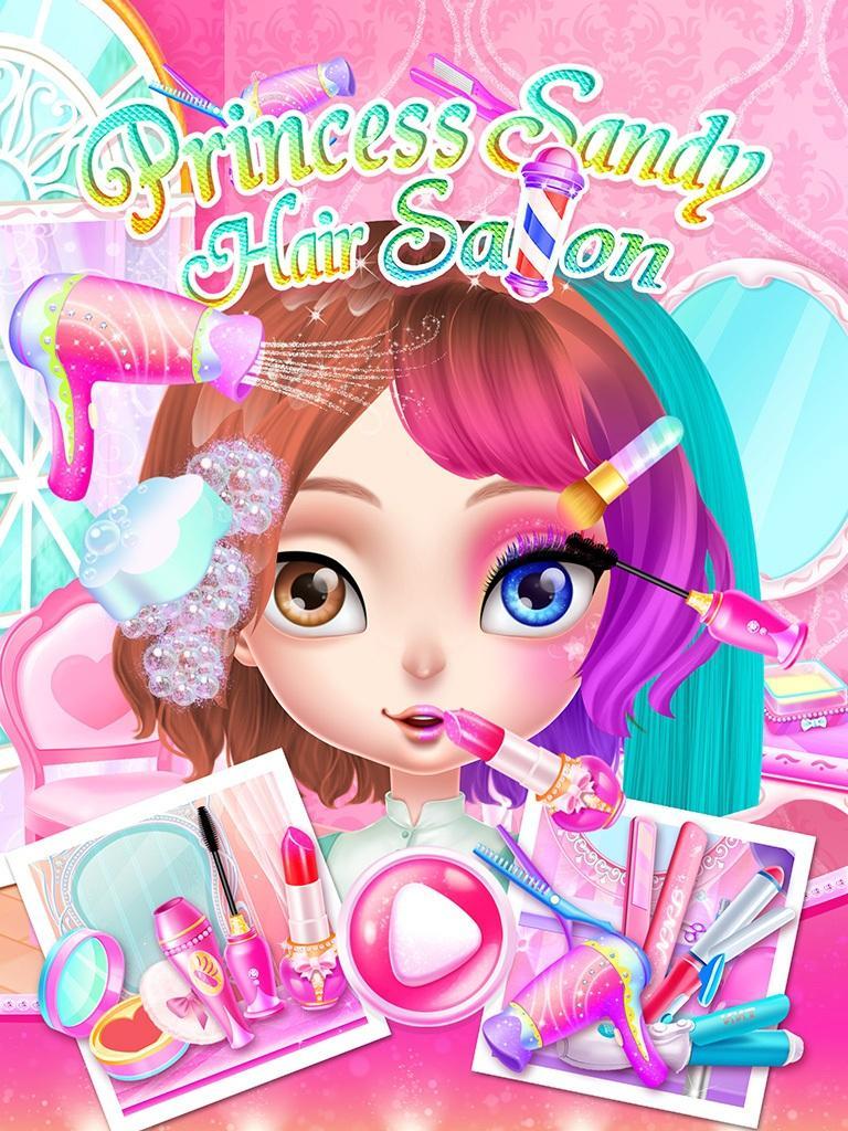 Princess Sandy-Hair Salon Game Screenshot