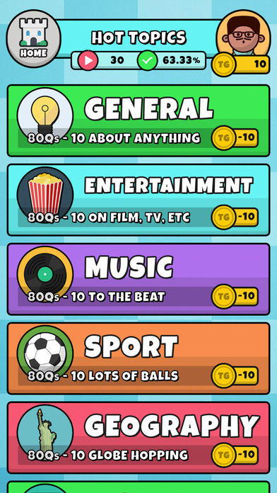 Trivia Guy Game Screenshot