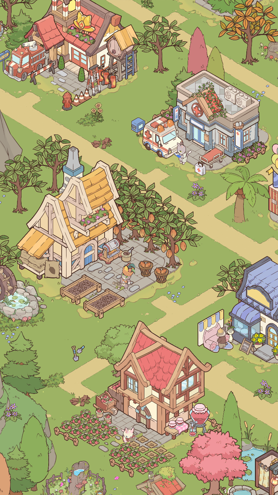 Merge Cat Town Game Screenshot