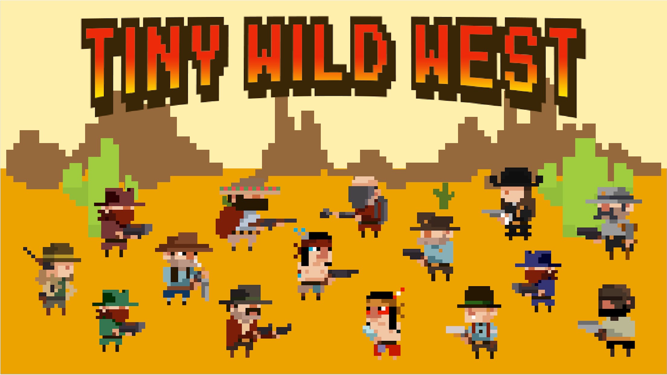 Tiny Wild West - Endless 8-bit pixel bullet hell Game Screenshot