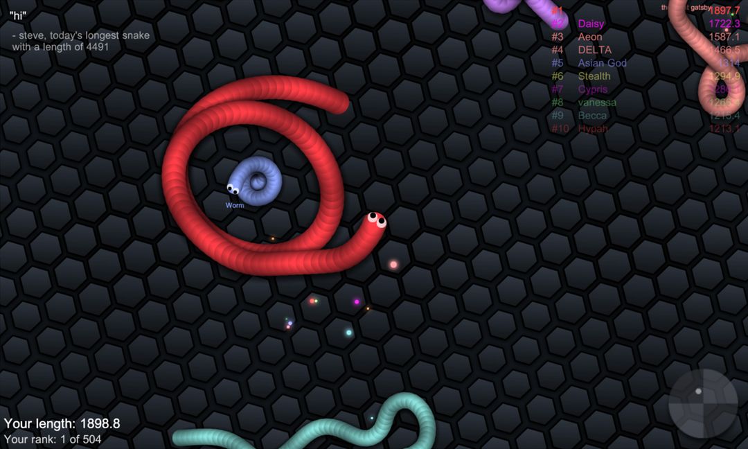 Screenshot of slither.io