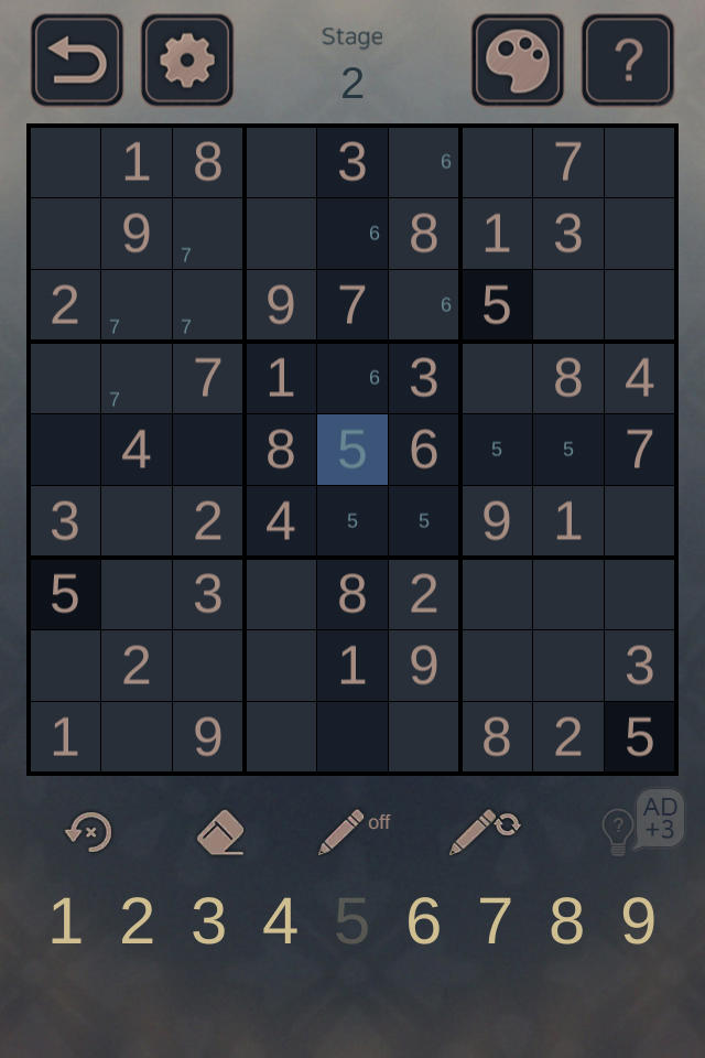 Wolf And Moon : Sudoku Game Screenshot