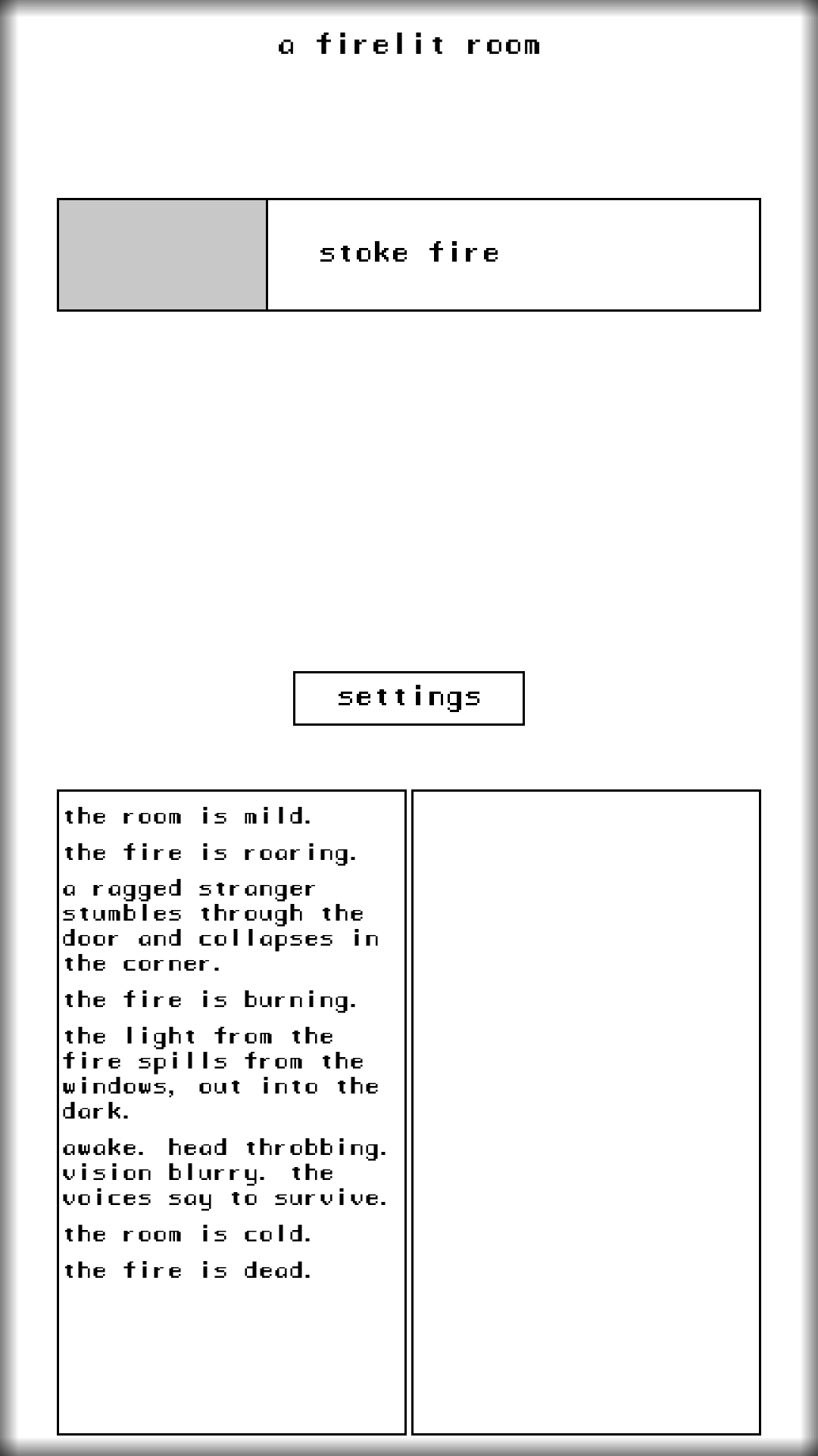 A Dark Room ® Game Screenshot