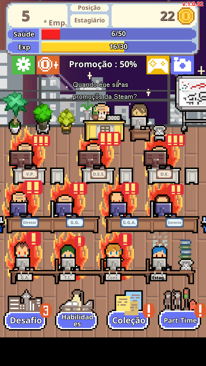 Captura de Tela do Jogo Não Sejas Despedido!