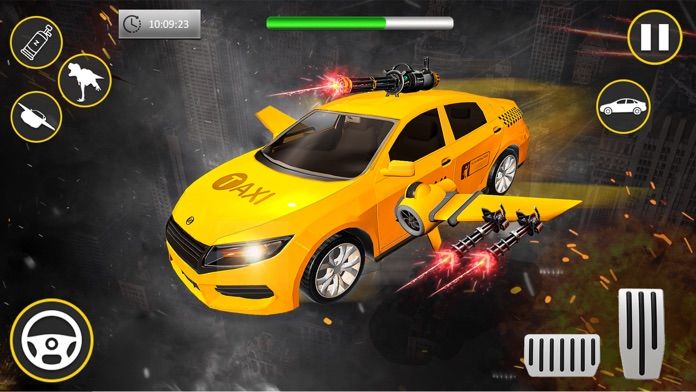 Jogo de robô de táxi voador versão móvel andróide iOS apk baixar