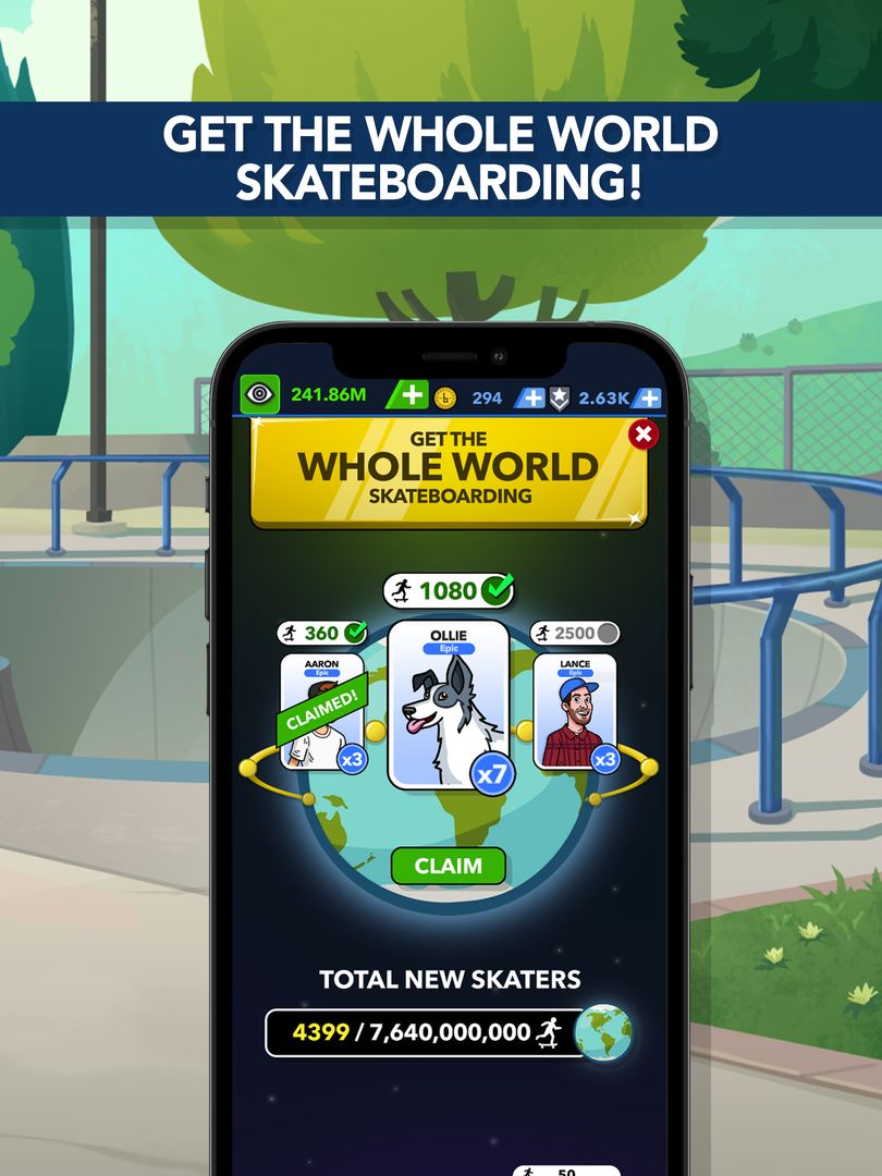 Screenshot of Braille Skateboarding Origins: Idle Skate Game