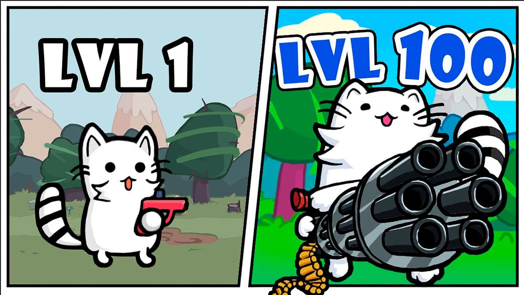 Cat Gun 총을 가진 고양이 : 오프라인 슈팅 게임 게임 스크린 샷