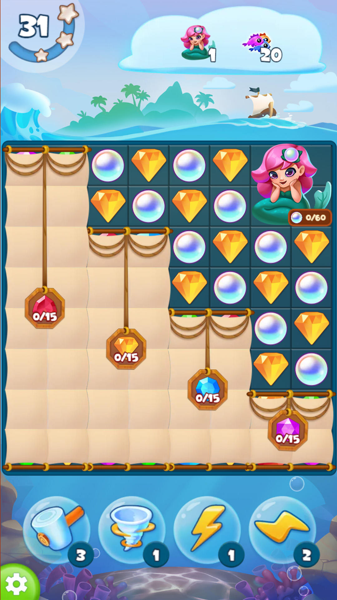 Captura de Tela do Jogo Pirate Treasures: Jewel & Gems