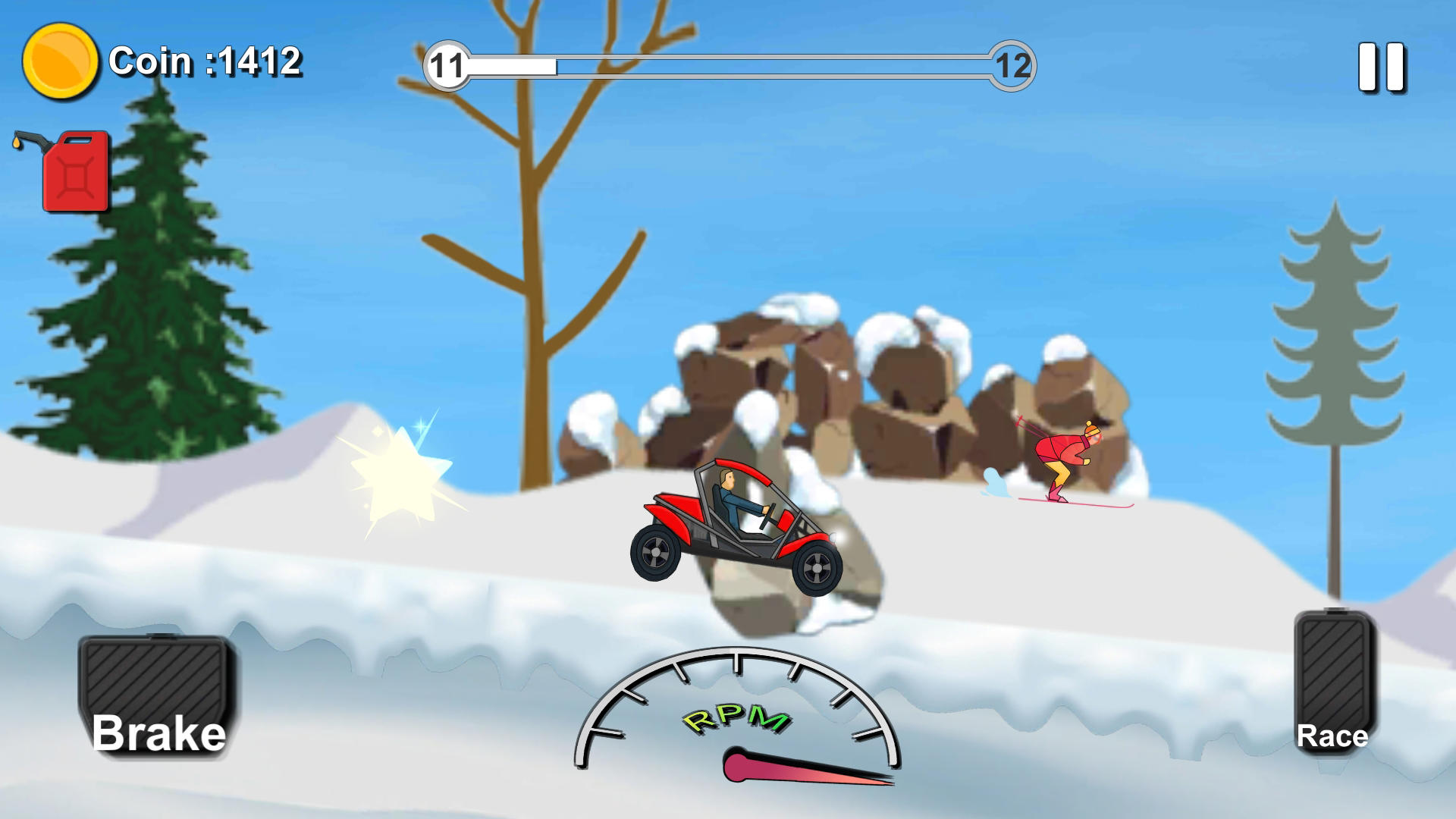 Hill Climb Racing 2 - New Vehicle SNOWMOBILE Fully Upgraded 