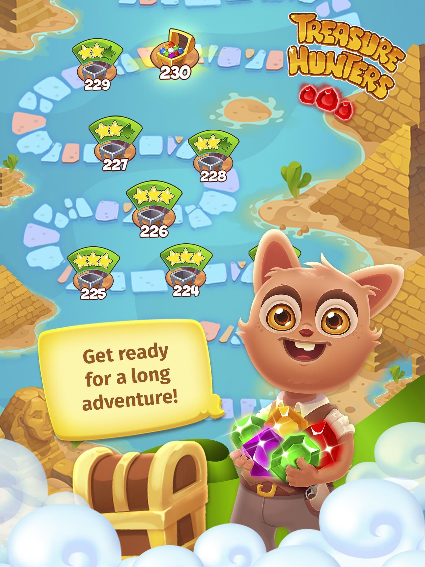 Cuplikan Layar Game Treasure Hunters: free match3 gems