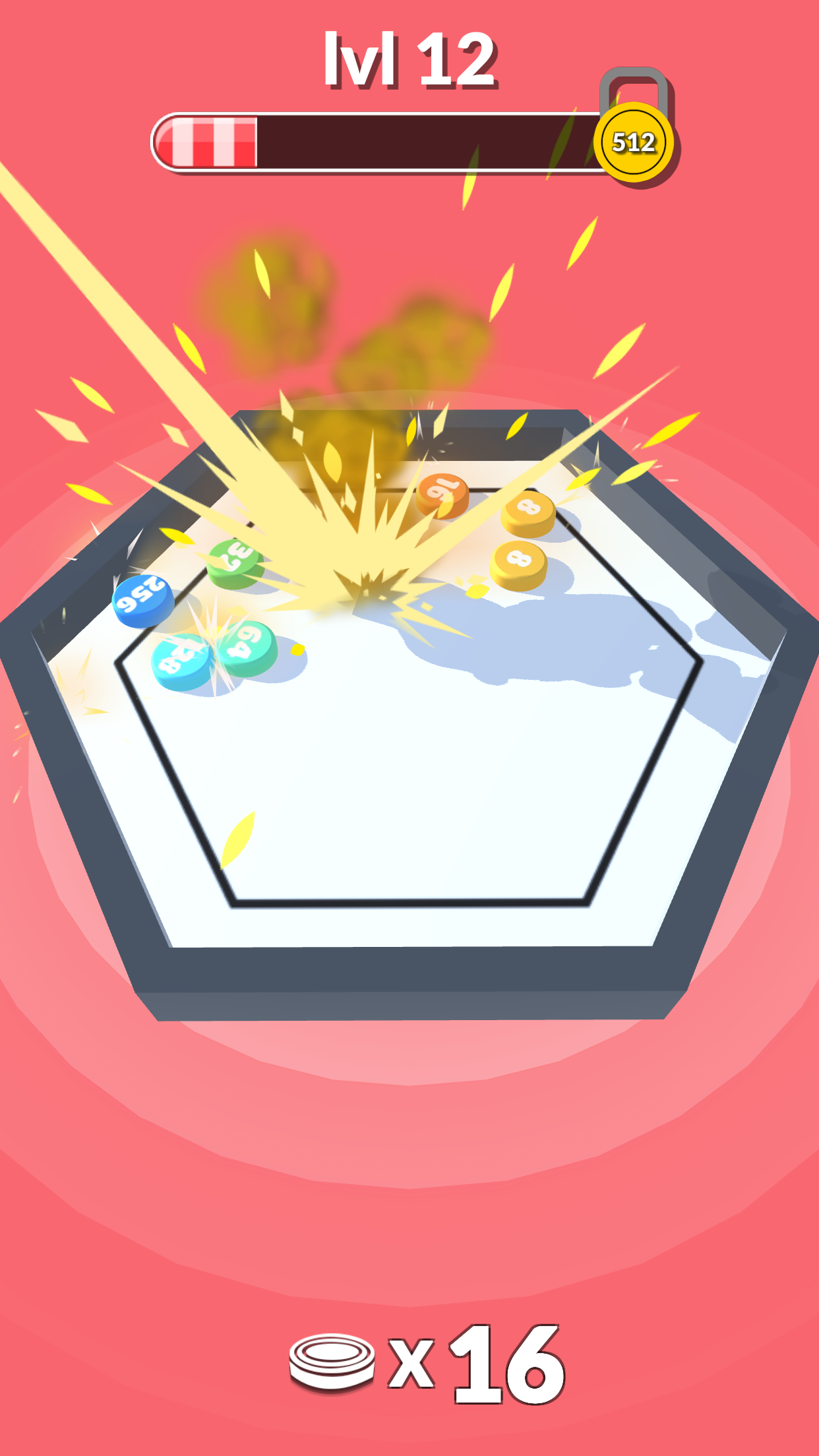 2048 Merge Pool Game Screenshot