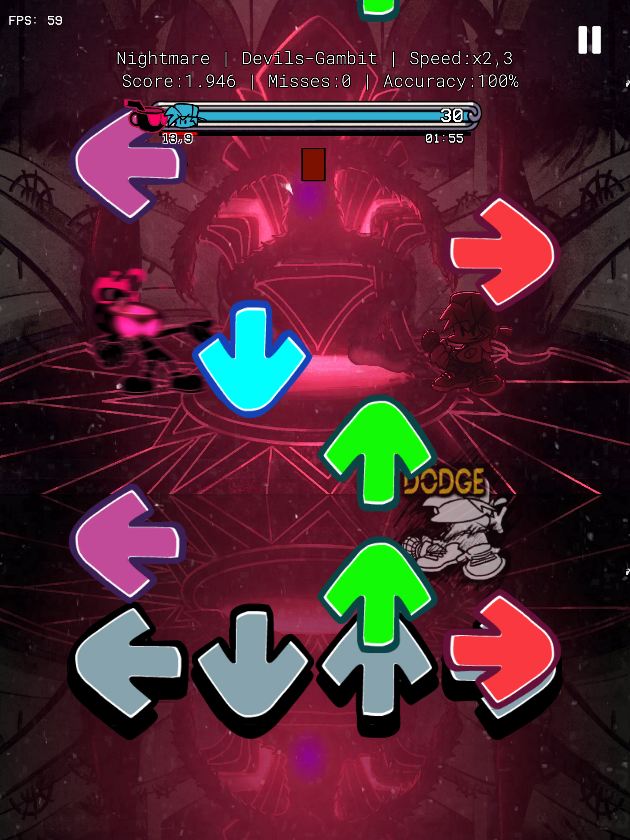 Screenshot of FNF Undertale Mix Door Lore