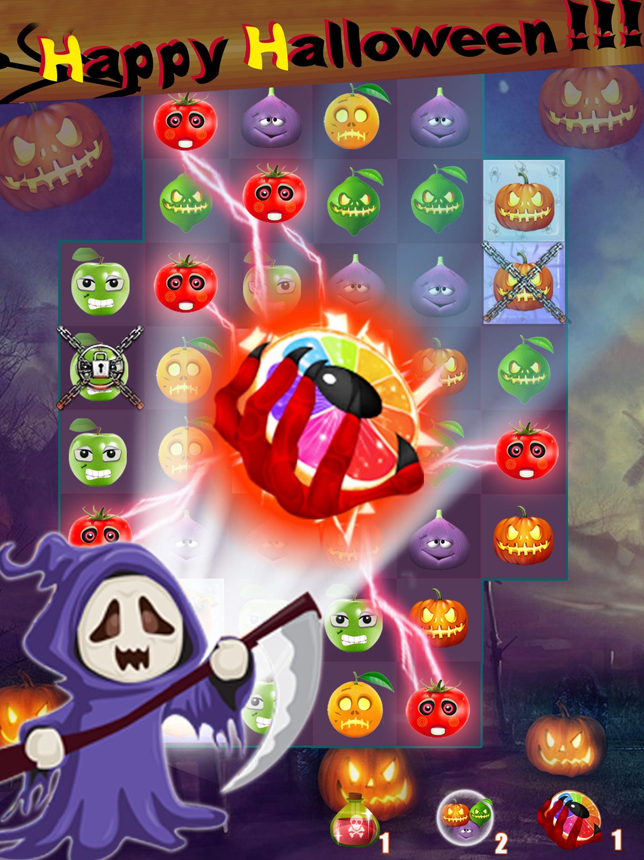 Fruit Halloween Match 3 Game Screenshot