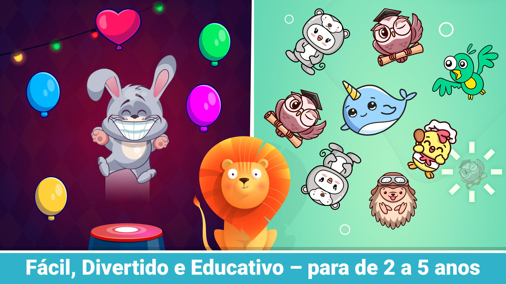 Captura de Tela do Jogo Animais puzzle Jogos Infantis