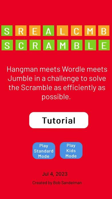 Screenshot of Scramble Word Game