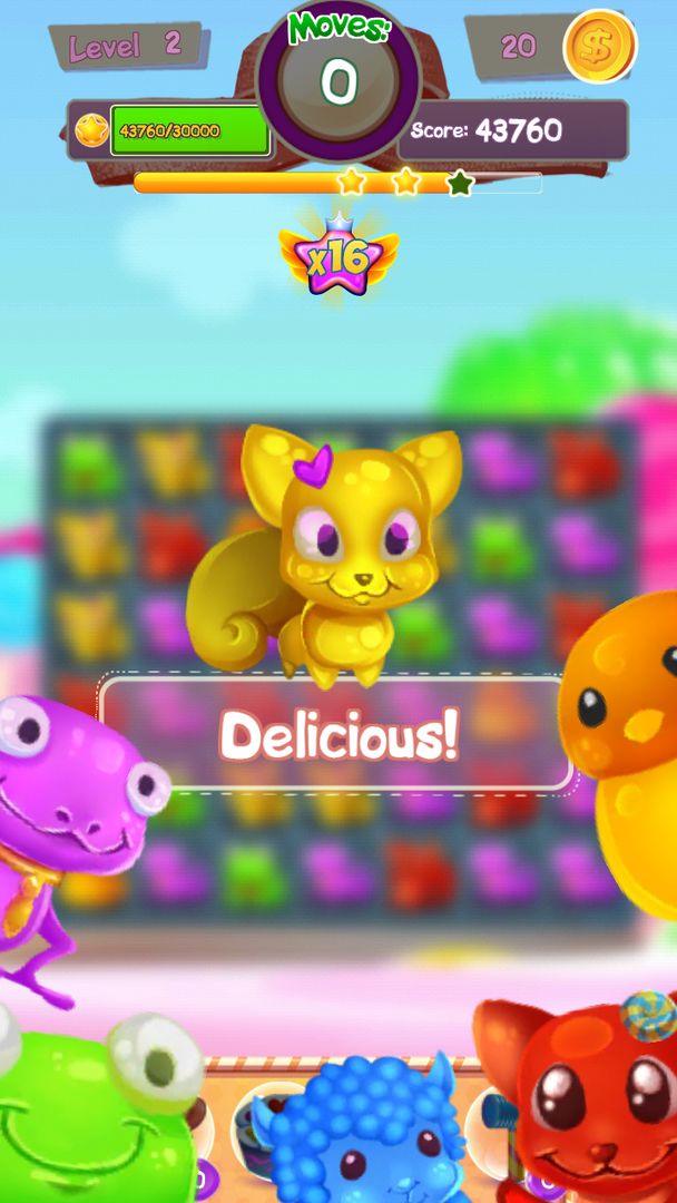 Screenshot of Jelly Pets: Amazing Match 3