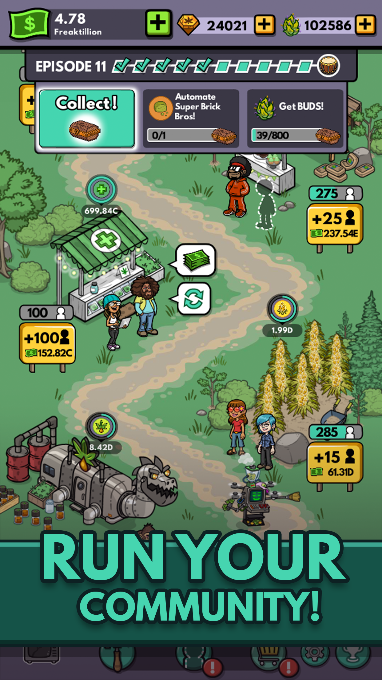 Screenshot 1 of Bud Farm: 방치형 타이쿤 1.20.0