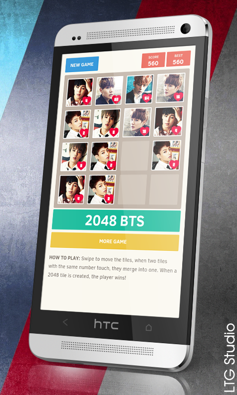 Скриншот игры 🌟 2048 BTS Bangtan Boys Game