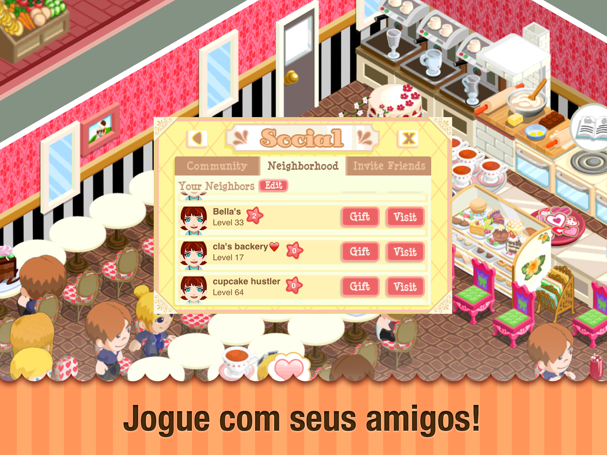Captura de Tela do Jogo Bakery Story: Cats Cafe