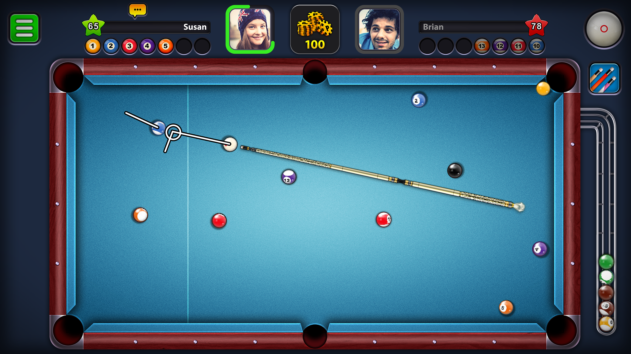 8 Ball Pool ゲームのスクリーンショット