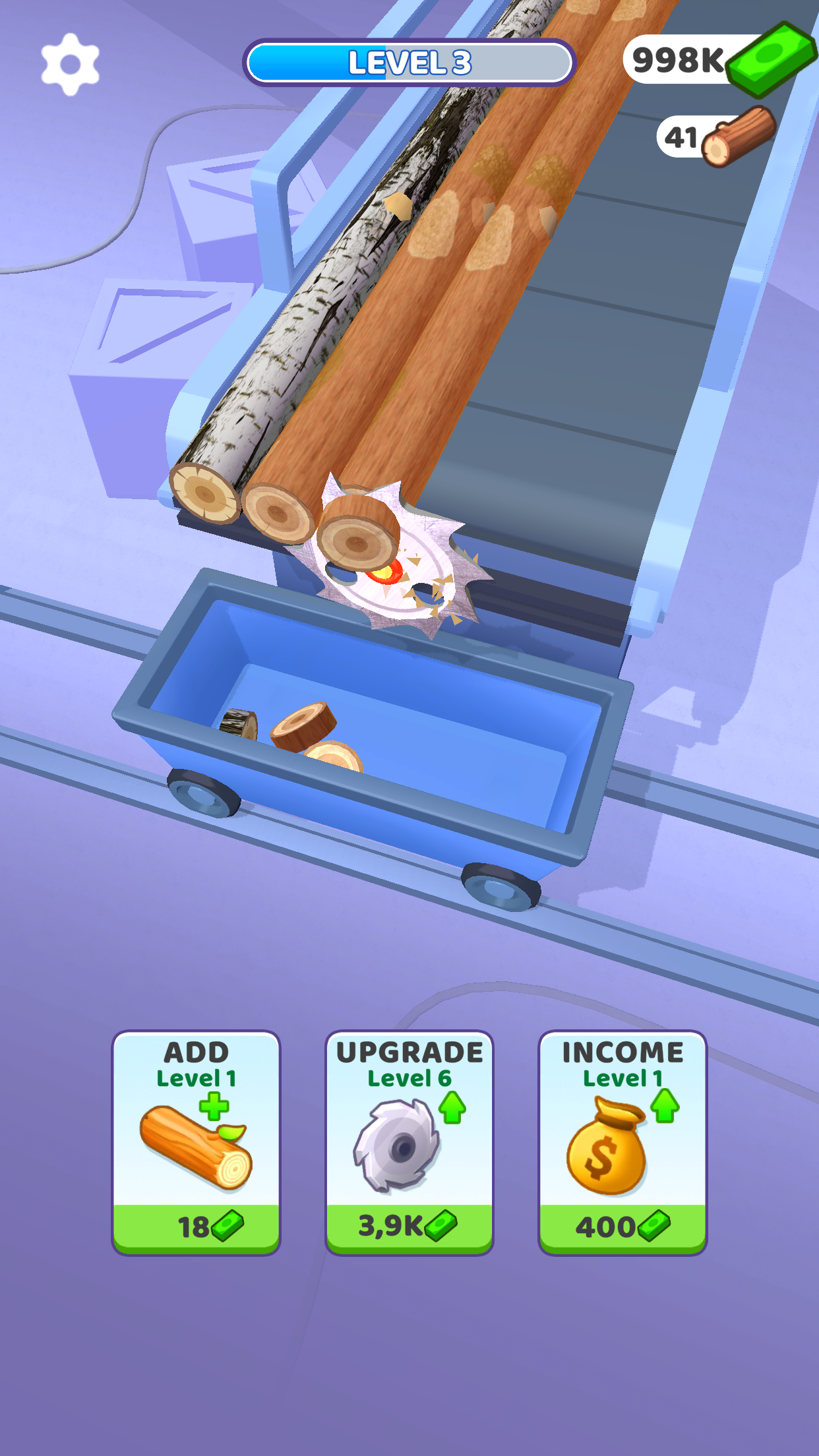Idle Cutter: Wood Slice Game Screenshot