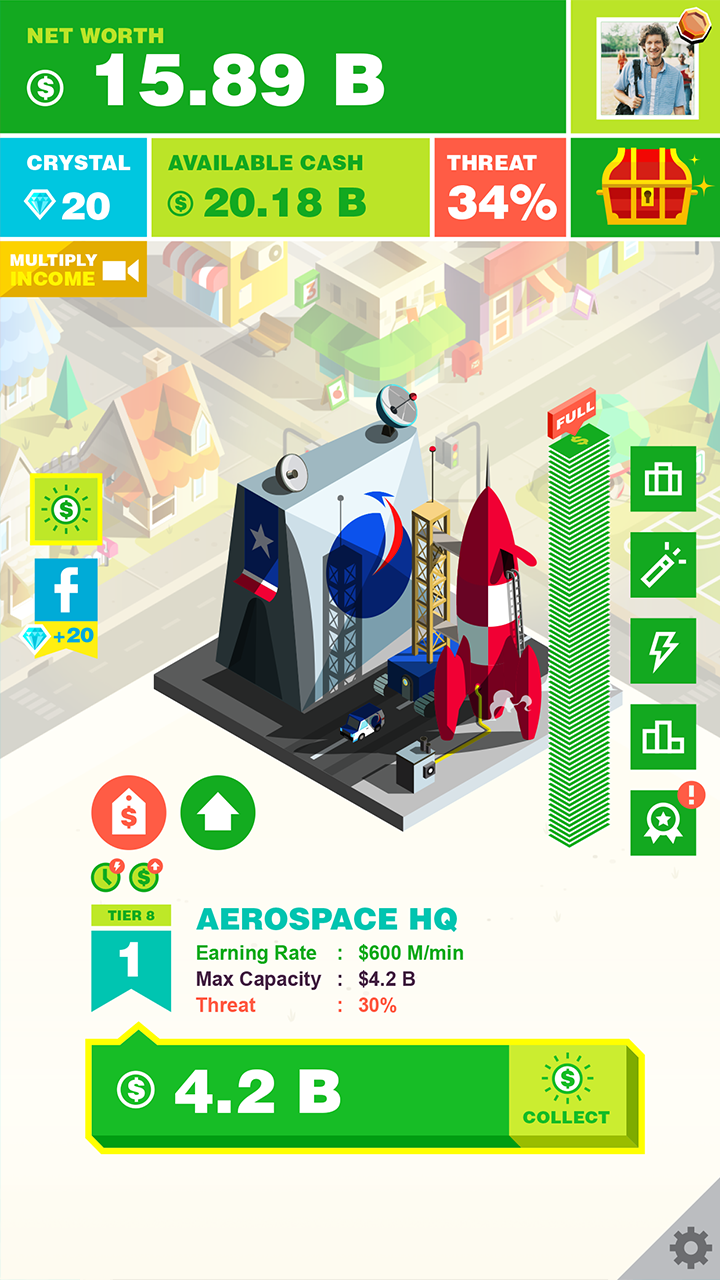 Captura de Tela do Jogo Billionaire Capitalist Tycoon